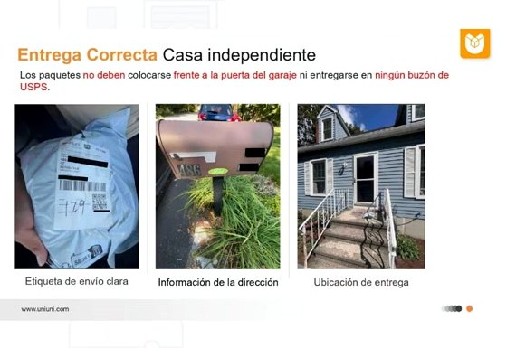 Ejemplos reales de entrega correcta en casa