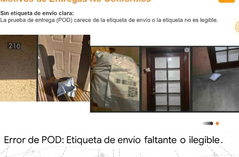 Ejemplos reales de etiqueta faltante o ilegible